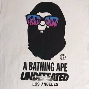 Bape x Undefeated LA Renewal Project white tee, size LARGE, authentic